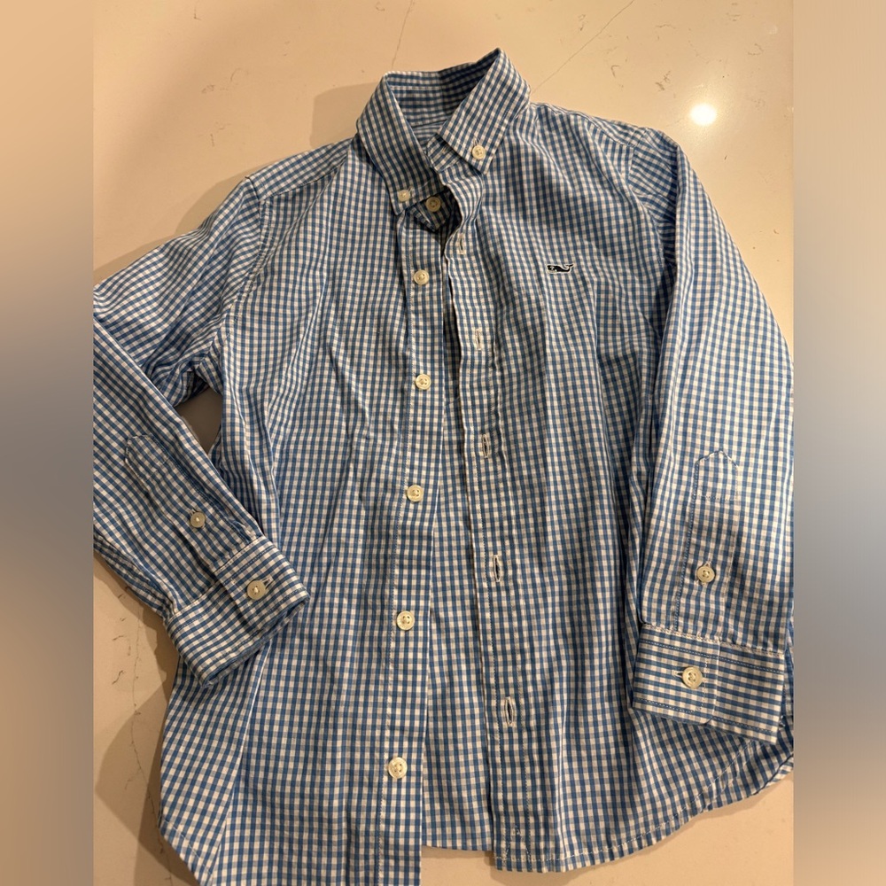 Vineyard vines blue gingham button down